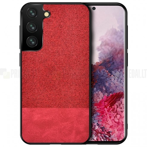 Samsung Galaxy S21+ (G996B) „Bi-Color“ Splicing sarkans ādas apvalks