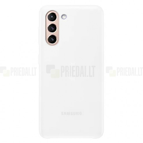 Samsung Galaxy S21 (G991B) Led Cover balts plastika apvalks