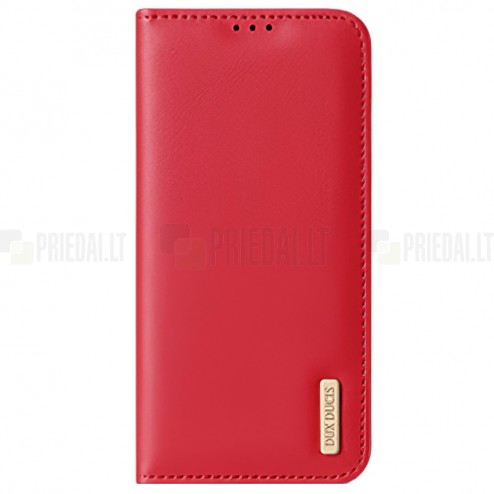 Samsung Galaxy S22 5G (SM-S901X) „Dux Ducis“ Hivo sērijas sarkans ādas atvērams maciņš