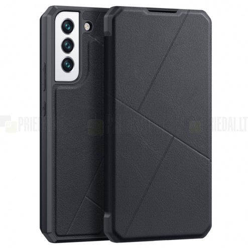 Samsung Galaxy S22 5G (SM-S901X) Dux Ducis Skin X sērijas melns ādas atvērams maciņš