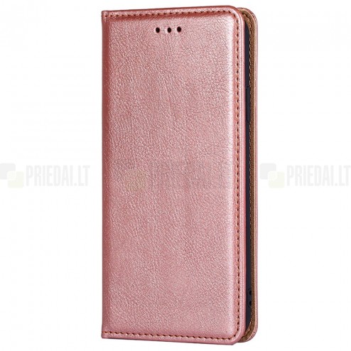 Solīds Samsung Galaxy S22 5G (SM-S901X) rozs ādas atvērams maciņš 