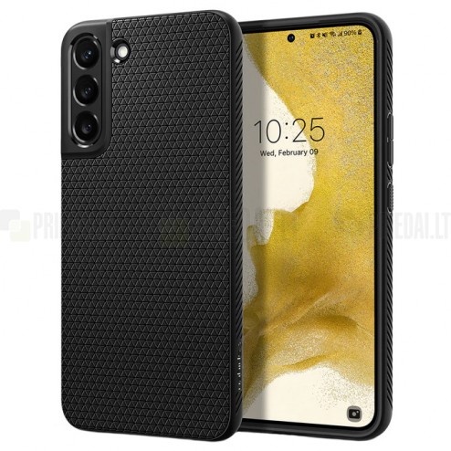Samsung Galaxy S22+ 5G (SM-S906X) „Spigen“ Liquid Air melns cieta silikona apvalks