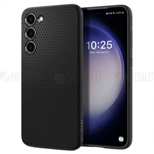 Samsung Galaxy S23+ (SM-S916) „Spigen“ Liquid Air melns cieta silikona apvalks