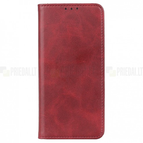Samsung Galaxy S24+ (SM-S926) „Split“ sērijas sarkans atvērams maciņš, maks