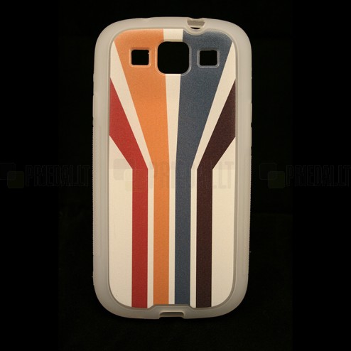 Bullet Samsung Galaxy S3 i9300 cieta silikona futrālis - Striped (Strīpains)