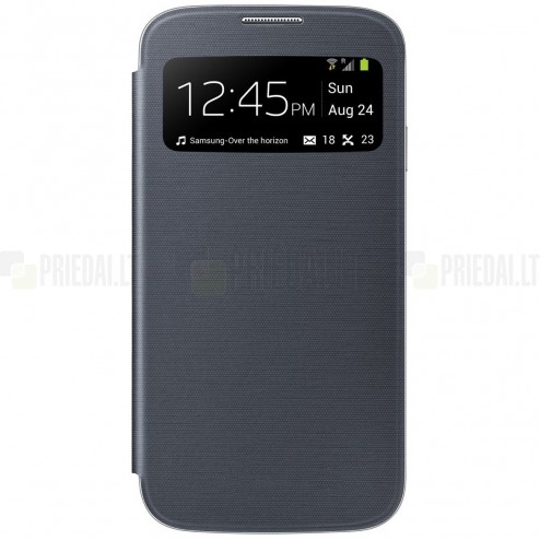Samsung Galaxy S4 (I9500) S View Cover atvērams melns maciņš