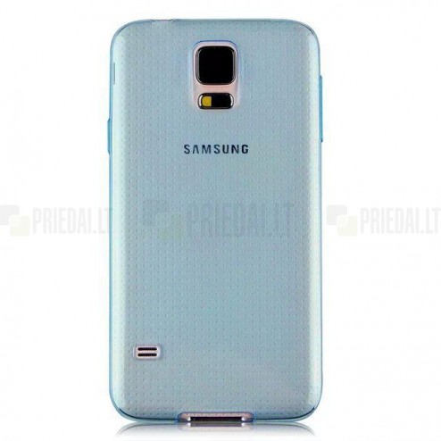 Samsung Galaxy S5 (S5 Neo) dzidrs (caurspīdīgs) cieta silikona TPU pasaulē planākais zils apvalks