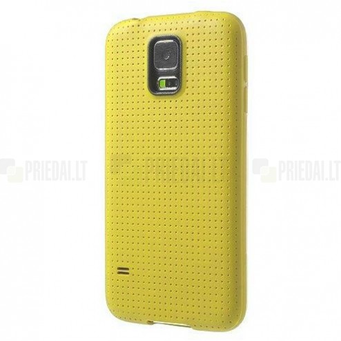 Samsung Galaxy S5 mini G800 „Dots“ cieta silikona dzeltens (TPU) apvalks