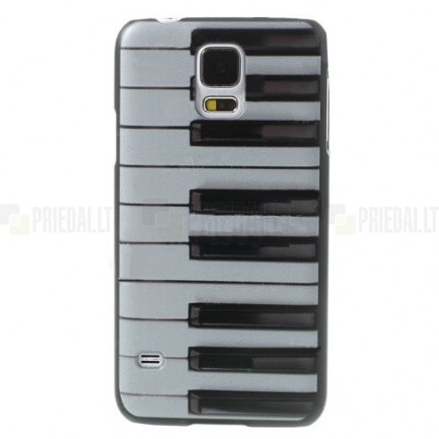 Samsung Galaxy S5 G900 (S5 Neo G903) Piano plastmasas balts futrālis 