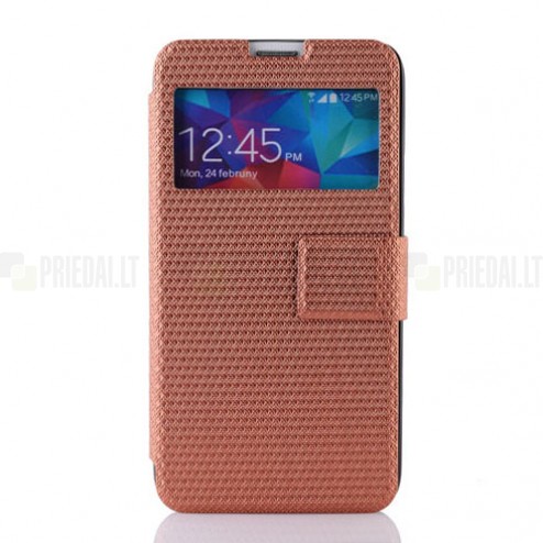Samsung Galaxy S5 (S5 Neo) pīts atvērams bronza s view maciņš