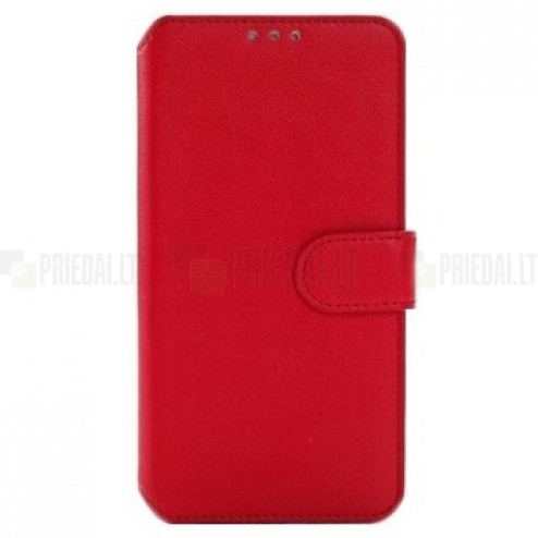 Samsung Galaxy S5 (G900, G903) atvēramais ādas sarkans retro maciņš (maks)