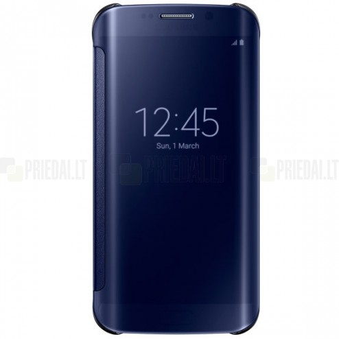 Samsung Galaxy S6 Edge oficiāls Clear View Cover atvērams zils maciņš