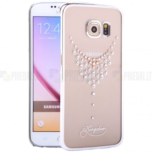Samsung Galaxy S6 Edge elegants Kingxbar Crystal Necklace Swarovski dzidrs (caurspīdīgs) sudrabs plastmasas apvalks ar kristāliem