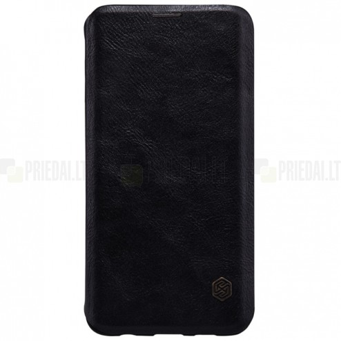 Greznais „Nillkin“ Qin sērijas ādas atvērams melns Samsung Galaxy S6 Edge+ Plus (G928) maciņš