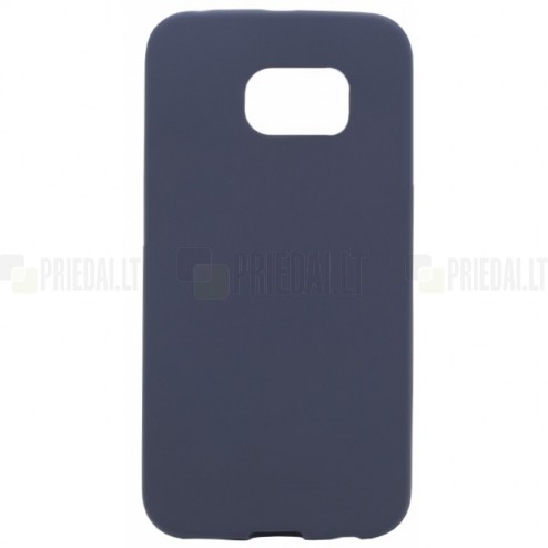 Samsung Galaxy S6 Edge (G925) tumši zils cieta silikona TPU pasaulē planākais apvalks