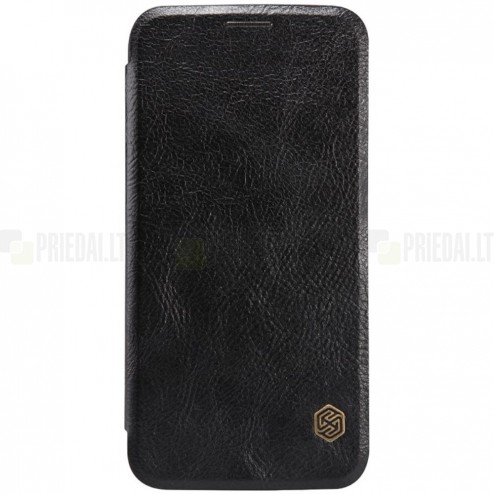 Greznais „Nillkin“ Qin sērijas ādas atvērams melns Samsung Galaxy S6 (G920) maciņš