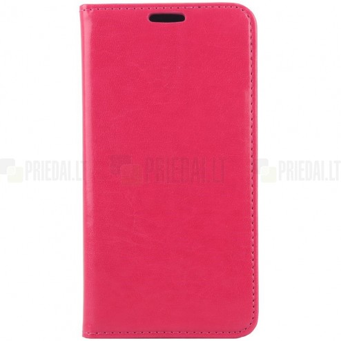 Samsung Galaxy S6 (G920) solīds atvēramais ādas rozs maciņš
