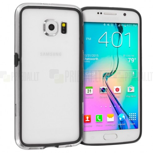 Samsung Galaxy S6 (G920) dzidrs, caurspīdīgs rāmis (sānu apmale, bamperis) - melns