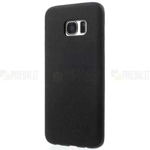 Samsung Galaxy S7 edge G935 cieta silikona (TPU) matēts melns apvalks