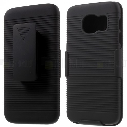 Samsung Galaxy S7 (G930) Plastmasas apvalks pie siksna - melns