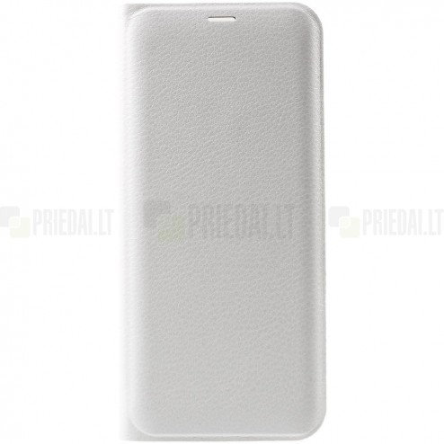 Samsung Galaxy S8+ (G955) balts atvēramais Smart Wallet ādas maciņš - maks
