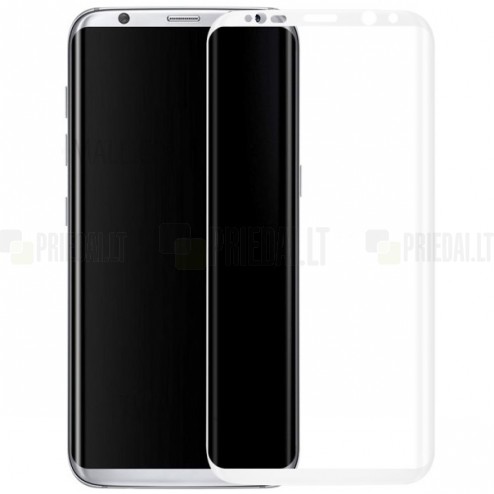 Samsung Galaxy S8+ (G955) Calans Tempered Glass balts ekrāna aizsargstikls