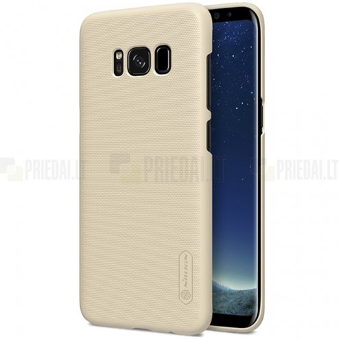 Samsung Galaxy S8 (SM-G9500) Nillkin Frosted Shield zelta plastmasas apvalks + ekrāna aizsargplēve
