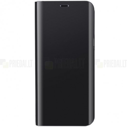 Samsung Galaxy S9 (G960) plastmasas atvērams melns ādas maciņš