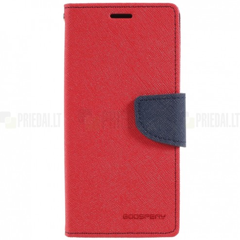 „Mercury“ Fancy Samsung Galaxy S9 (G960) sarkans ādas maciņš