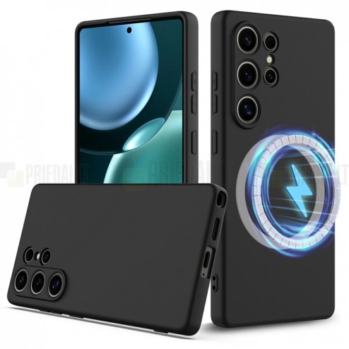 Apple iPhone 12 un Apple iPhone 12 Pro „Shell“ MagSafe cieta silikona (TPU) melns apvalks