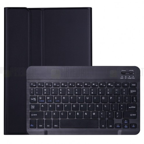 Samsung Galaxy Tab A7 10.4 2020 (T505,T500) ādas atvēramais melns futrālis ar bluetooth tastatūra