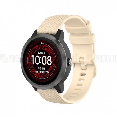 Viedā pulksteņa (Samsung Galaxy Watch 5 / 4, Garmin) cietā silikona (TPU) siksniņa - smilšains