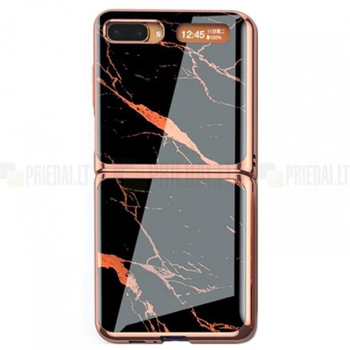 Samsung Galaxy Z Flip (F700) GKK Marble melns plastika apvalks 