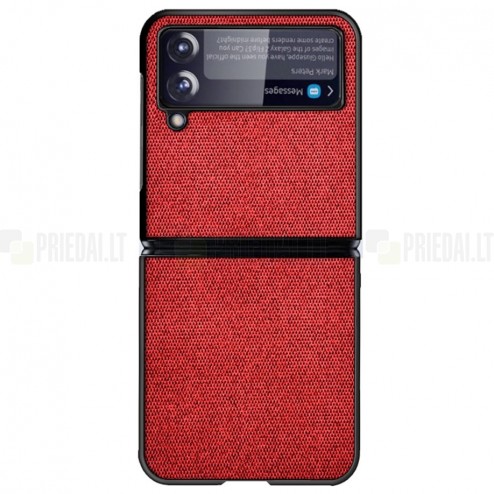 Samsung Galaxy Z Flip3 (F711) „Bi-Color“ Splicing sarkans ādas apvalks