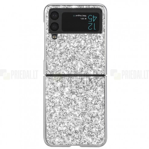 Samsung Galaxy Z Flip3 (F711) „Shine“ Glittery sudrabs plastika apvalks
