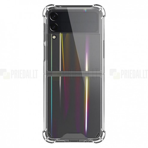 Samsung Galaxy Z Flip4 (F721) pastiprinātas aizsardzības cieta silikona (TPU) dzidrs vāciņš