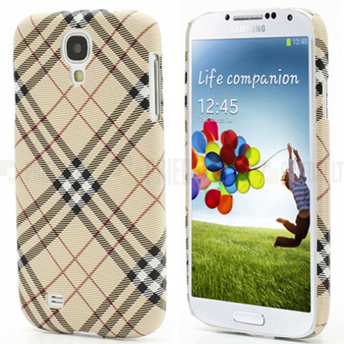 „Burberry“ stils gaiši brūns Samsung Galaxy S4 i9500, i9505, i9502 apvalks