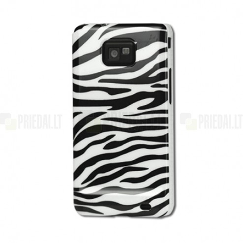 Zebrains melns / balts plastmasas Samsung Galaxy S2 i9100 apvalks