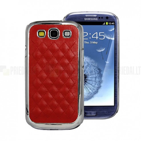 Stilīgs sarkans ādas Samsung Galaxy S3 i9300 apvalks