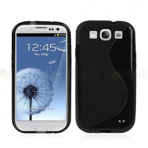 Samsung Galaxy S3 i9300 melns cieta silikona futrālis
