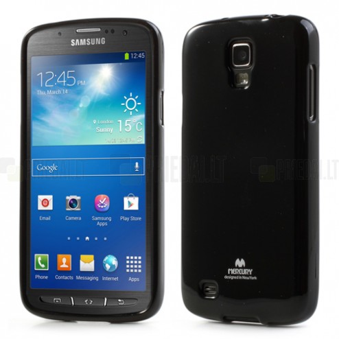 Samsung Galaxy S4 Active Mercury melns cieta silikona (TPU) futrālis