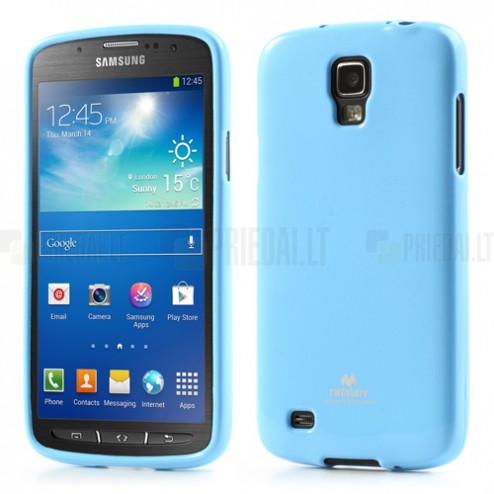 Samsung Galaxy S4 Active Mercury gaiši zils cieta silikona (TPU) futrālis