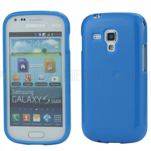 Samsung Galaxy S Duos S7562 zils cieta silikona futrālis