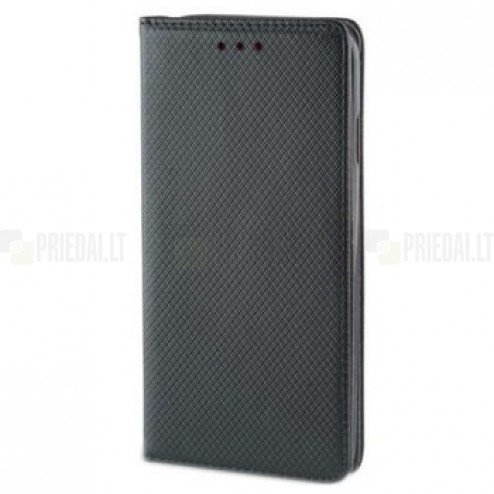Samsung Galaxy A50 A505F (A50s A507F, A30s A307F) „Shell“ solīds atvēramais ādas melns maciņš - maks