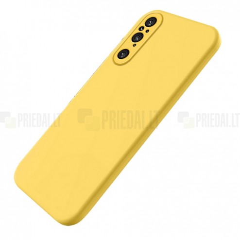 Sony Xperia 1 V „Shell“ cieta silikona (TPU) dzeltens apvalks