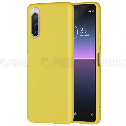 Sony Xperia 10 II Shell cieta silikona (TPU) dzeltens apvalks