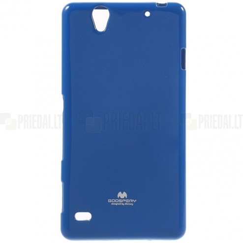 Sony Xperia C4 (E5303, E5306, E5353) Mercury tumši zils cieta silikona (TPU) futrālis