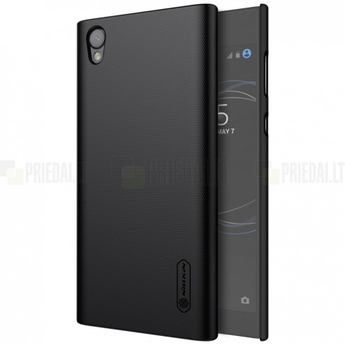 Nillkin Frosted Shield Sony Xperia L1 (G3311, G3312, G3313) melns plastmasas futrālis + ekrāna aizsargplēve