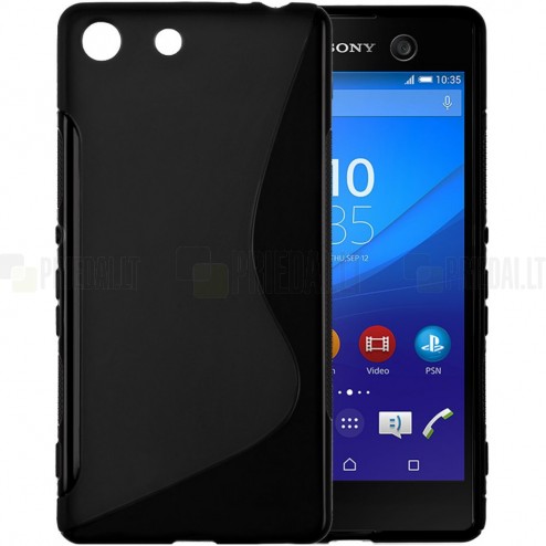 Sony Xperia M5 cieta silikona (TPU) melns apvalks