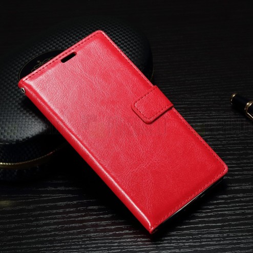Sony Xperia XA1 atvēramais ādas sarkans maciņš (maks)